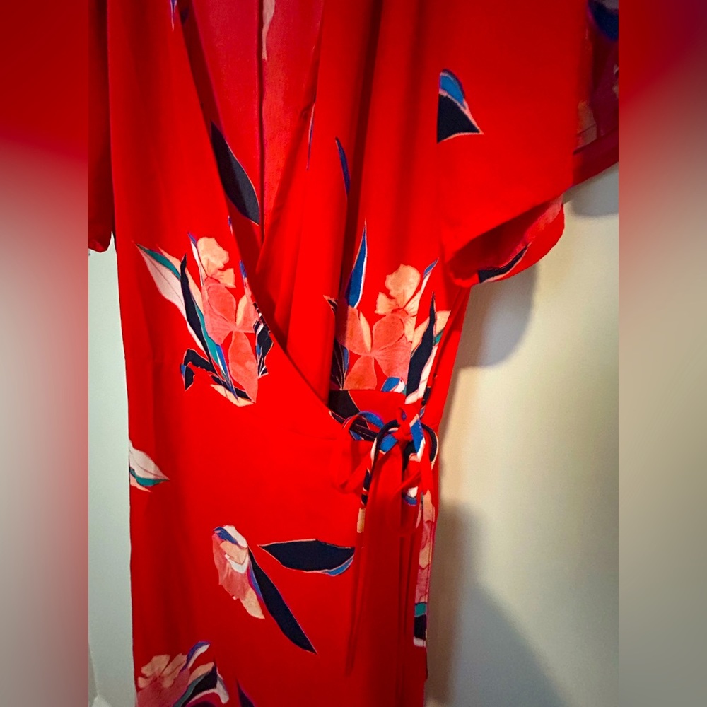 Target A New Day Red Floral Wrap Dress